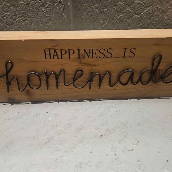 Happiness is Homemade Wood and String Art Wood Sign - Picture 1 of 5